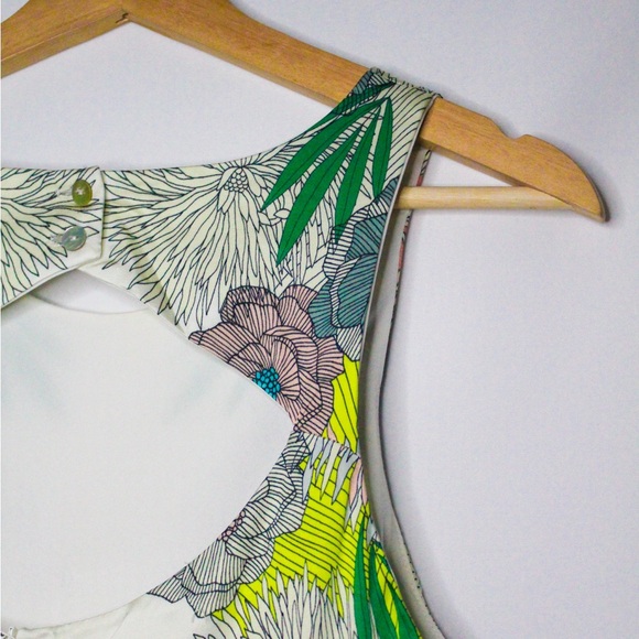 Corey Lynn Calter Anthropology White and Green Tropical Jumpsuit - Picture 9 of 10